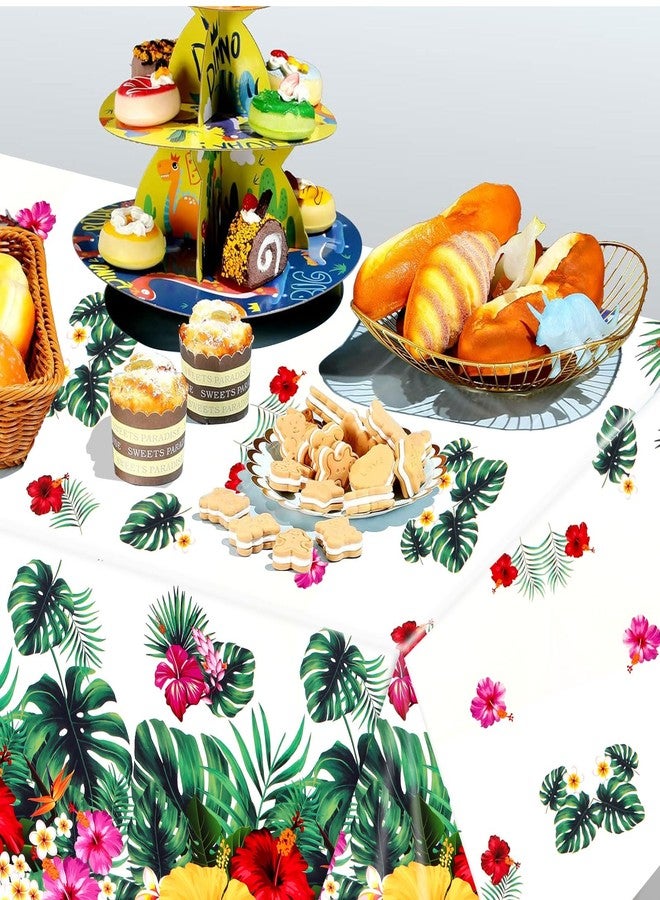 هواف مجموعة أدوات مائدة هاواي ألوها للاستخدام مرة واحدة من هاوف، 133 قطعة، تتضمن مناديل لواو استوائية، أطباق، أكواب، مفرش طاولة، سكاكين، شوك، وملاعق، هدايا مثالية لحفلات أعياد الميلاد الصيفية، تكفي 16 ضيفًا - Image 5